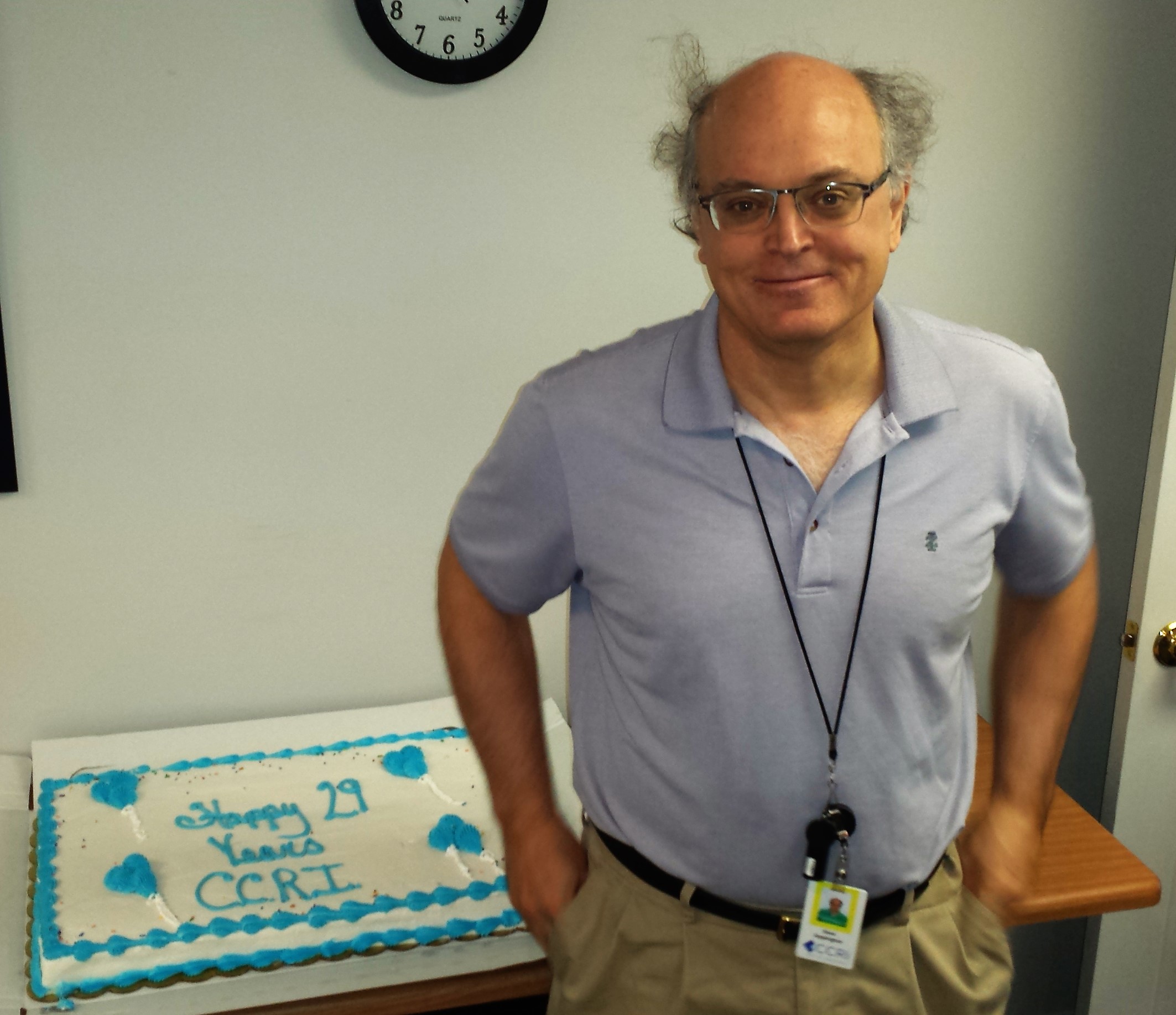 Dave Guards the Cake from the Hungry Crowd