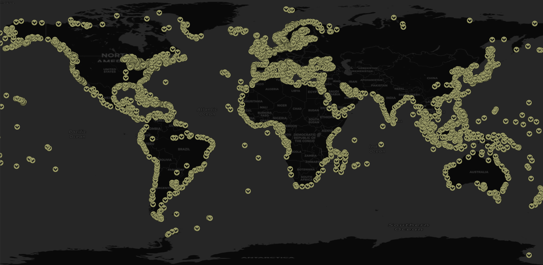 The World Port Index, imported into Optix